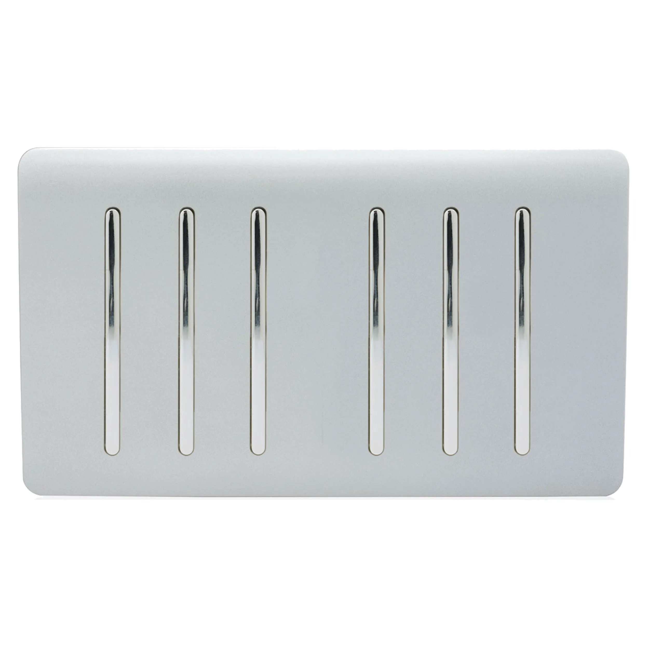 ART-SS66SI  6 Gang 2 Way 10 Amp Rocker Twin Plate Silver